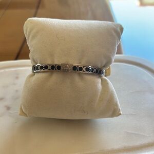 Chic Silver Bracelet with Black Details